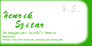 henrik szitar business card
